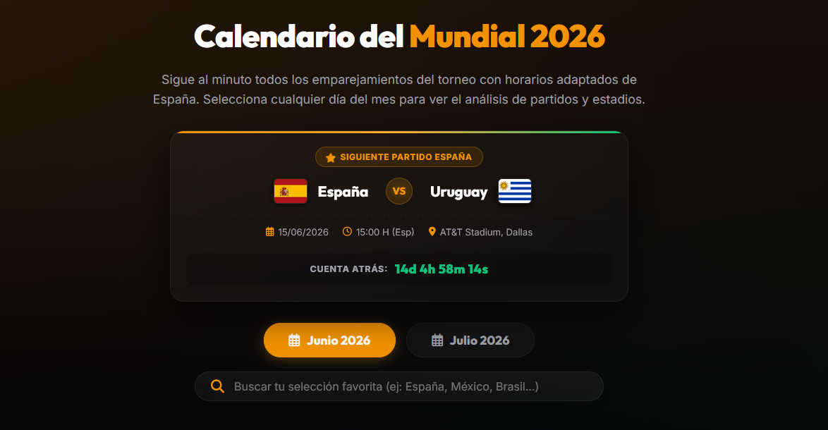 Calendario del Mundial 2026